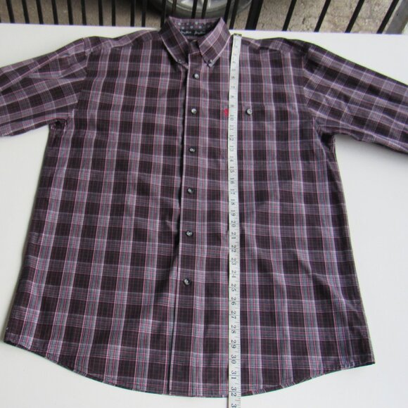 Wrangler George Strait Men's Plaid Print Long Sleeve Button-Down Western Shirt - Picture 6 of 7